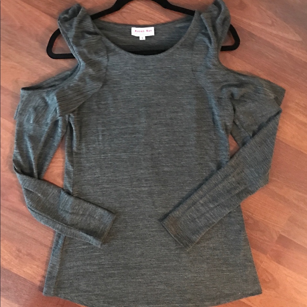 Mayah Kay Ruffle Cutout Long Sleeve